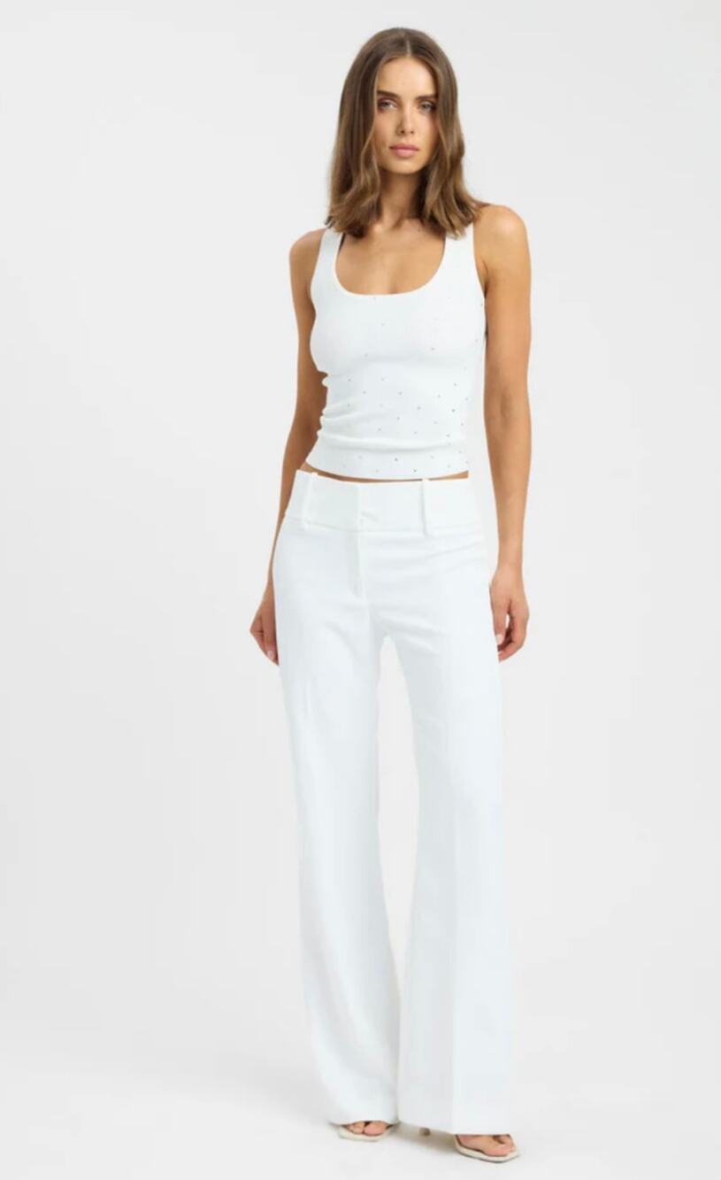 Benetton Taglia White Flare Trousers -EU 42